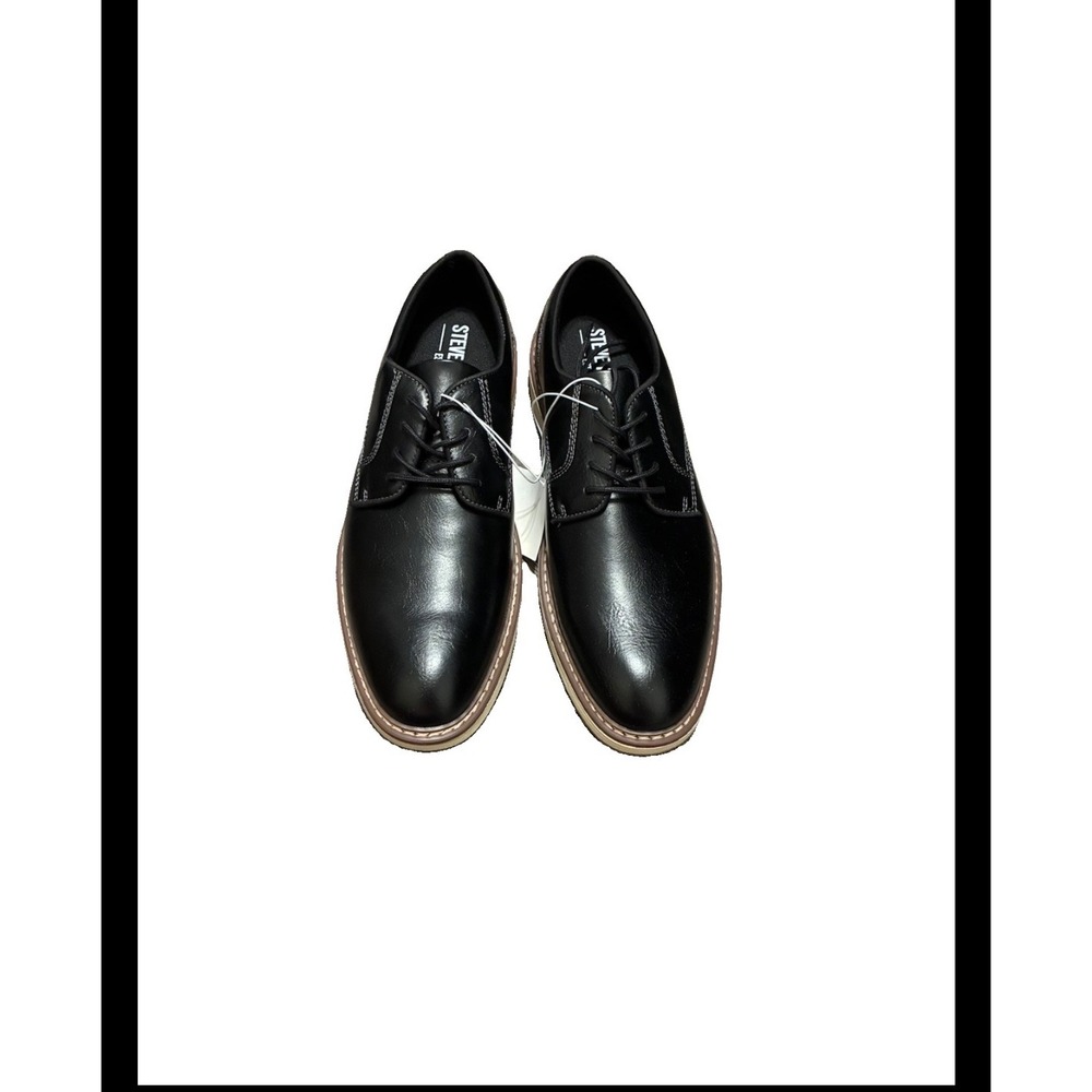 Steve Madden P-Jansen Mens Black Dress Shoes Oxford Lace Up P-JANSEN Size 8.5